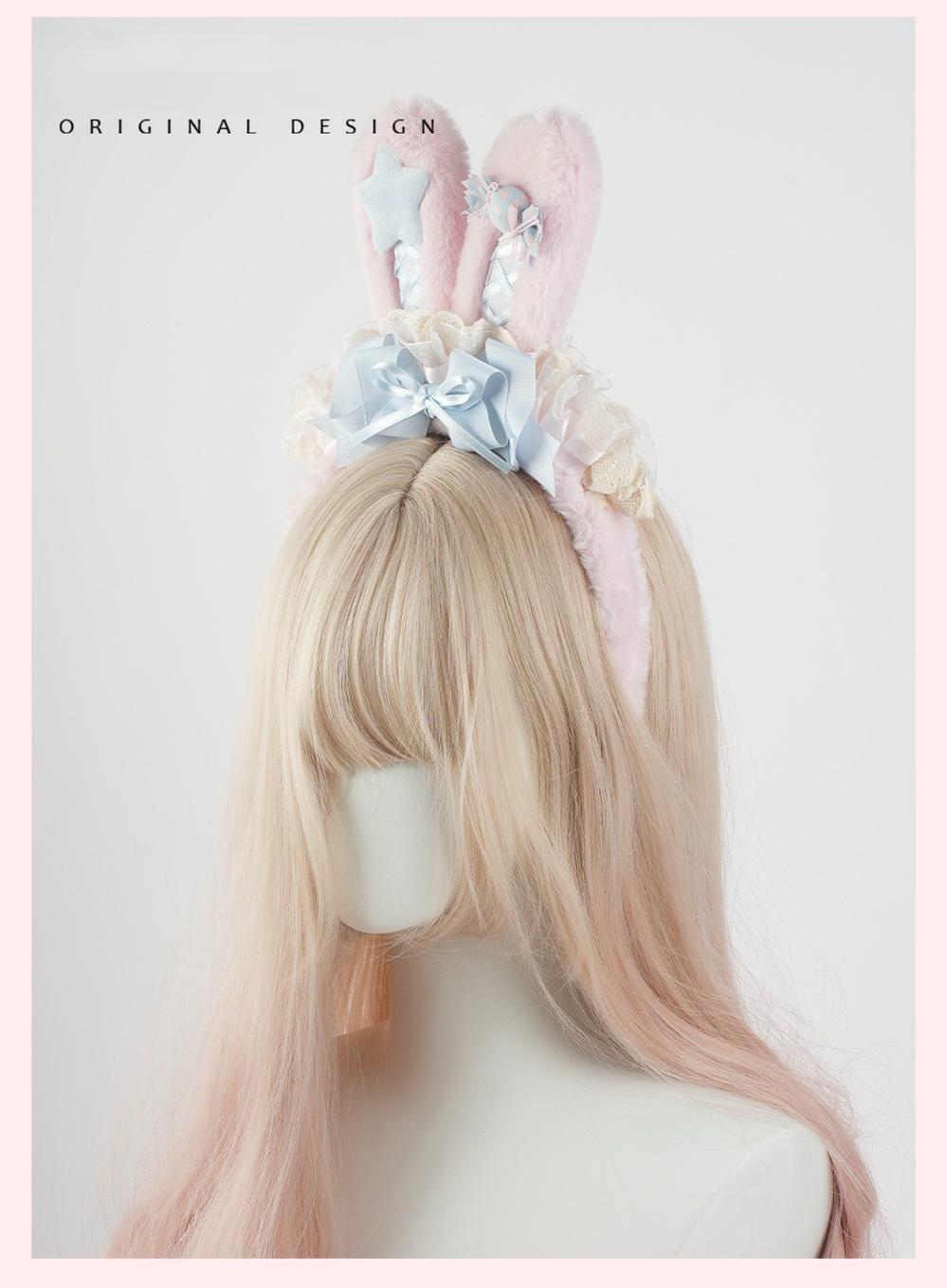 Lolita Headdress Lace Hat Bunny Hair Accessories Bow KC 37016:549656