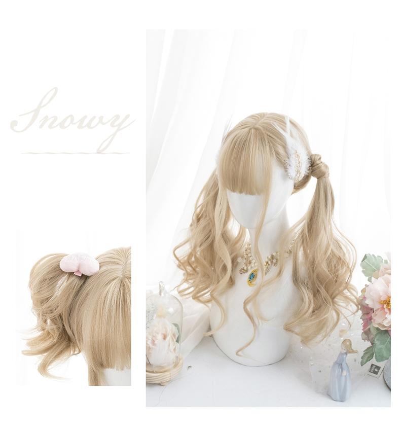 Lolita Wig Curly Wig Pale Yellow Daily Wig 31724:497140 31724:497140