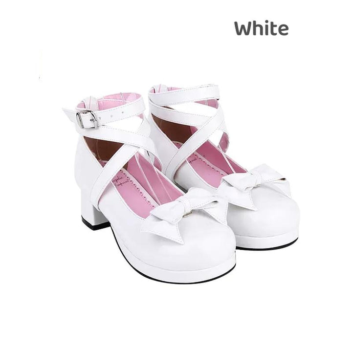 Lolita Shoes Mid Heel Shoes With Sweet Round Toe And Bow (33 34 35 36 37 38 39 40 41 42 43 44 45 46 47 / White) 37386:558816 (33 34 35 36 37 38 39 40 41 42 43 44 45 46 47 / White) 37386:558816