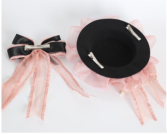 Jirai Kei Black Pink Headband Hat Hair Accessories 22532:322716 22532:322716