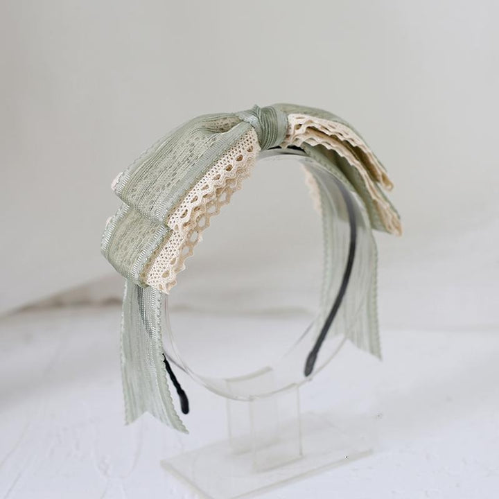 Lolita Headdress Mori Kei Hair accessory Matcha Green Lace Brooch Clasp 36426:520774 36426:520774