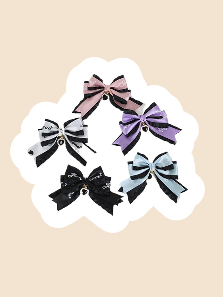 Jirai Kei Hairpins Bow Rhinestone Hair Clips Multicolor 22534:580744