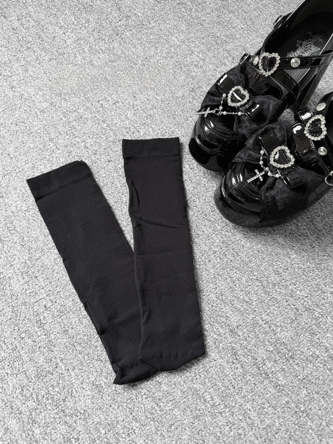 Lightweight Jirai Kei Calf Socks, Versatile Solid Color 45355:845550