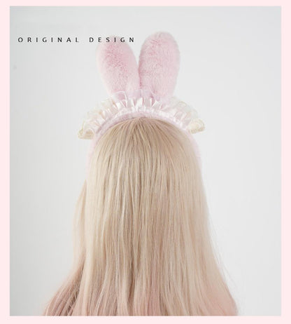 Lolita Headdress Lace Hat Bunny Hair Accessories Bow KC 37016:549662