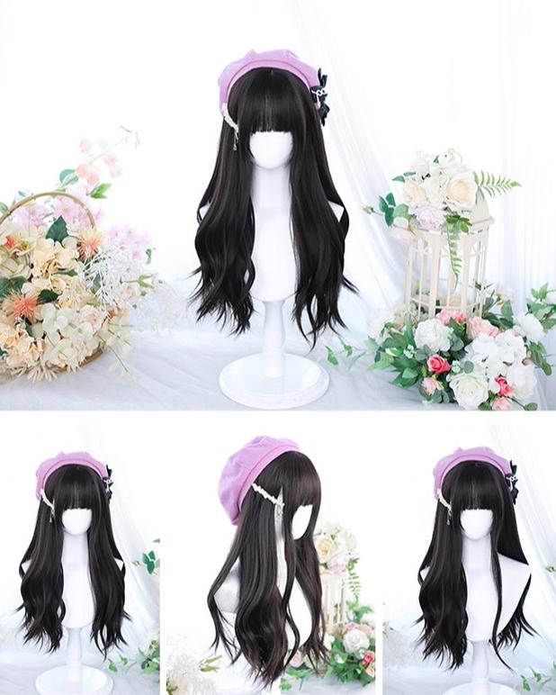 Lolita Wig Long Curly Hair And Straight Bang Multicolors 35930:507468 35930:507468