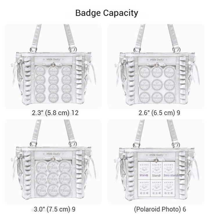 Large-Capacity Ita Bag, Clear Window Front + Rhinestones 43231:779325