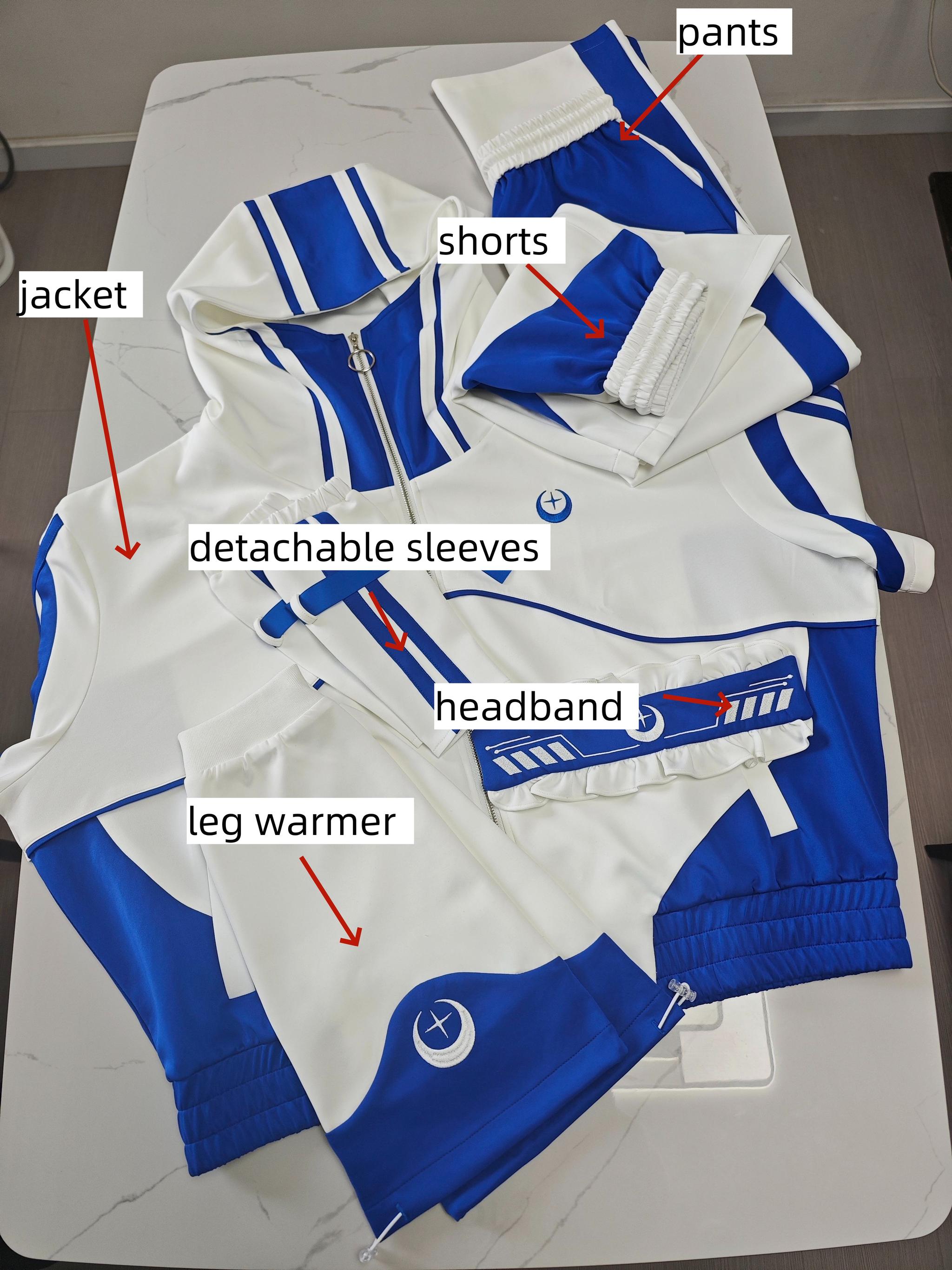 Short-Sleeved Jirai Kei Jacket Set with Shorts & Pants