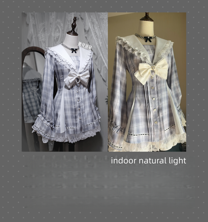 Plaid Jirai Kei Dress Set, Shorts with Side Pockets 44330:805290