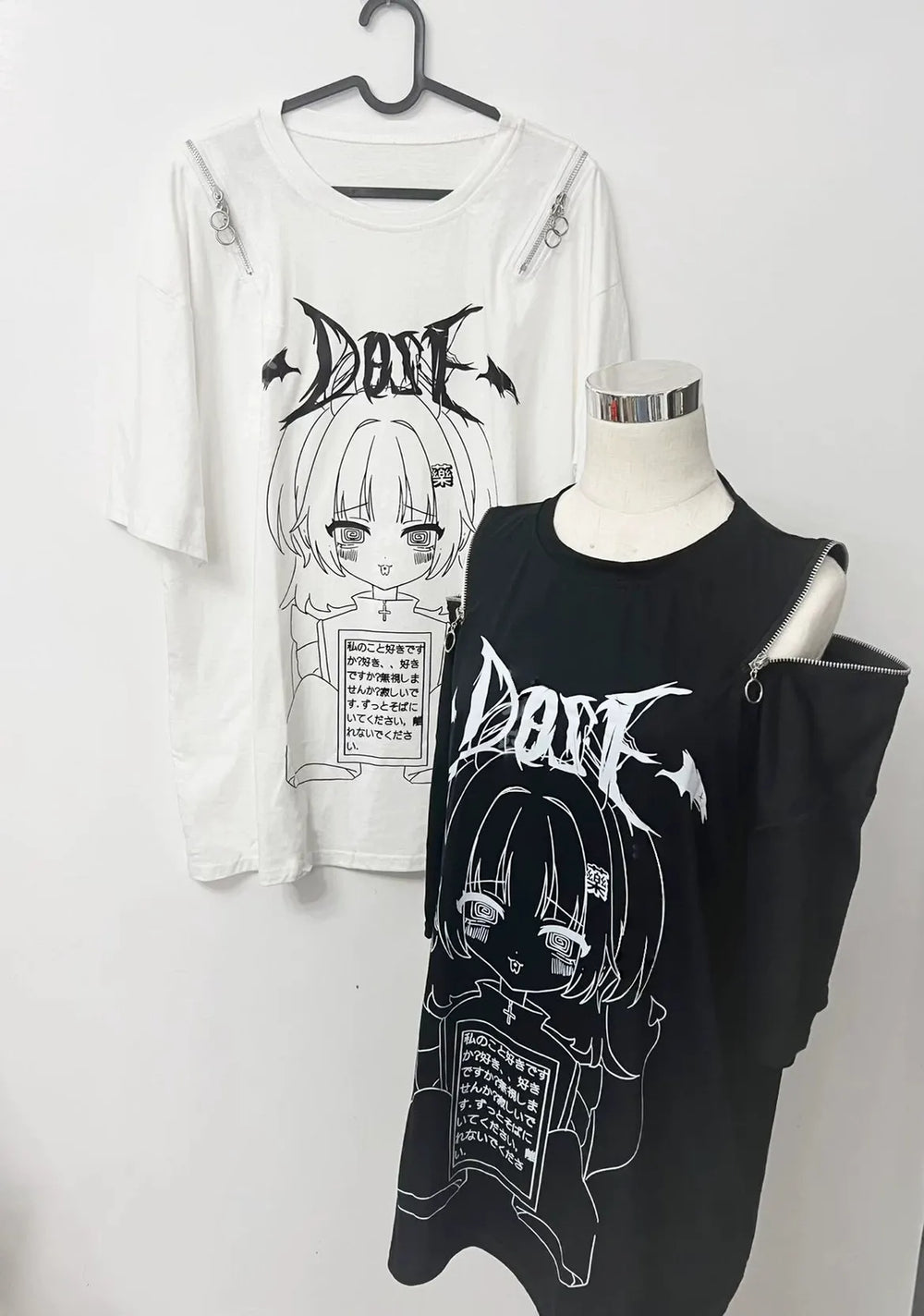 Subculture Girl Printed T-Shirt, Adjustable Shoulder Zipper 45725:859973