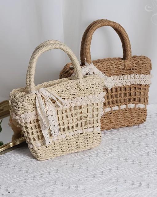 Mori Kei Bag Cottagecore Woven Bag Paper Straw Handbag 36446:523130 36446:523130