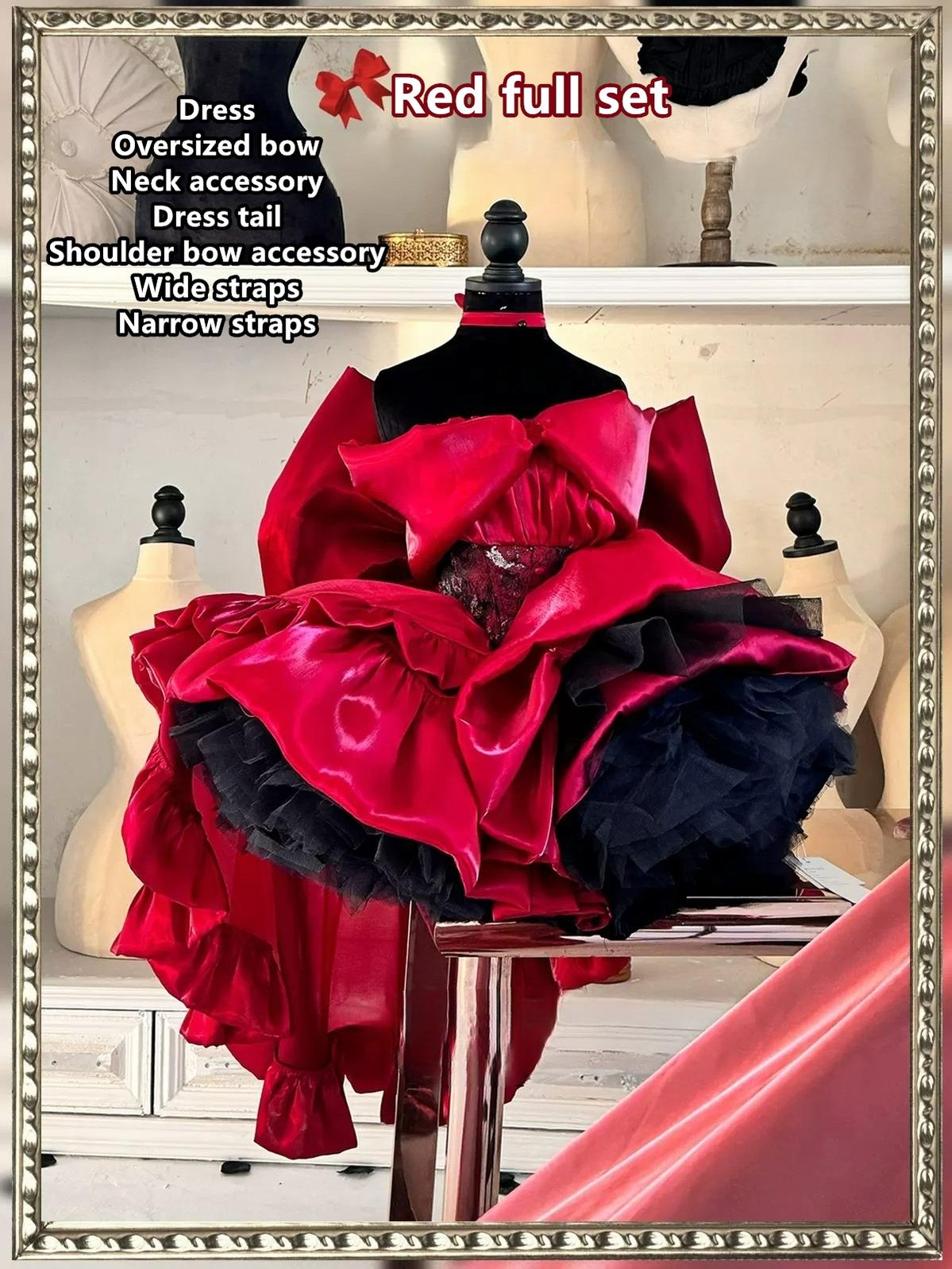 Lolita Dress Corset Dress Princess Vibe Dress Macaron Dress (F L M S XS / Red) 36382:562928