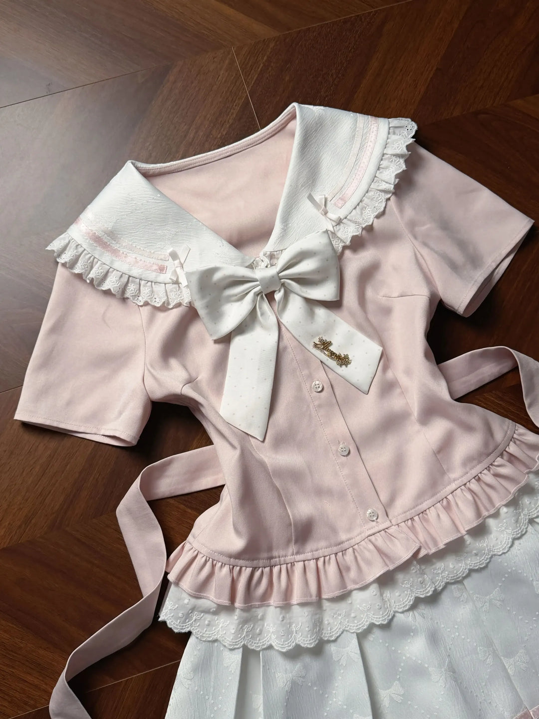 Ryousangata Sailor Collar Blouse, Pleated Skirt (L M S) 45342:848358