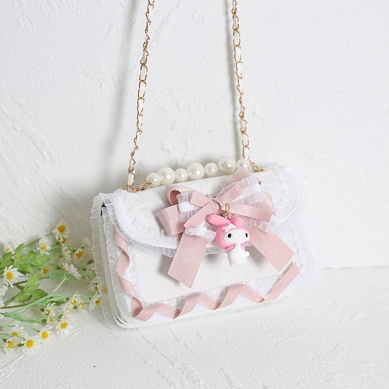 Kawaii Lolita Bag Big Ear Dog Lace Handmade Bag (Pink) 34998:474484 (Pink) 34998:474484