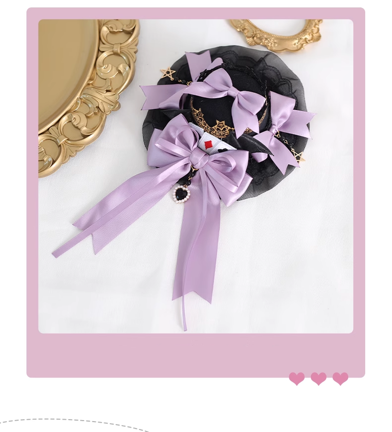 Gothic Lolita Headpiece Black Violet Hair Accessory Brooch 39116:613640