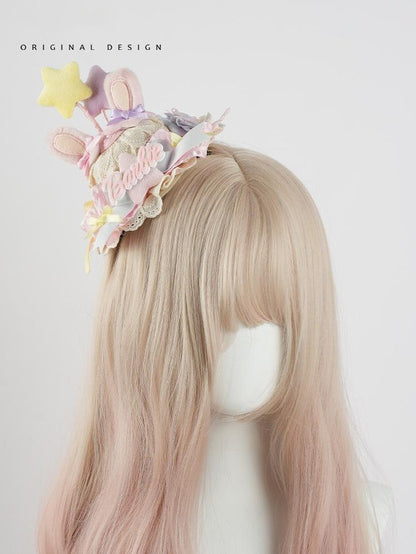Lolita Headdress Lace Hat Bunny Hair Accessories Bow KC 37016:549646