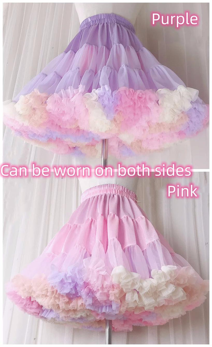 Pink White Lolita Petticoats Soft Yarn Multicolor (adults) violet / violet) 22776:355664 (adults) violet / violet) 22776:355664