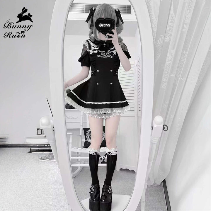 Ryousangata Dress Set, Heart-Shaped Cutout Back 43733:784001