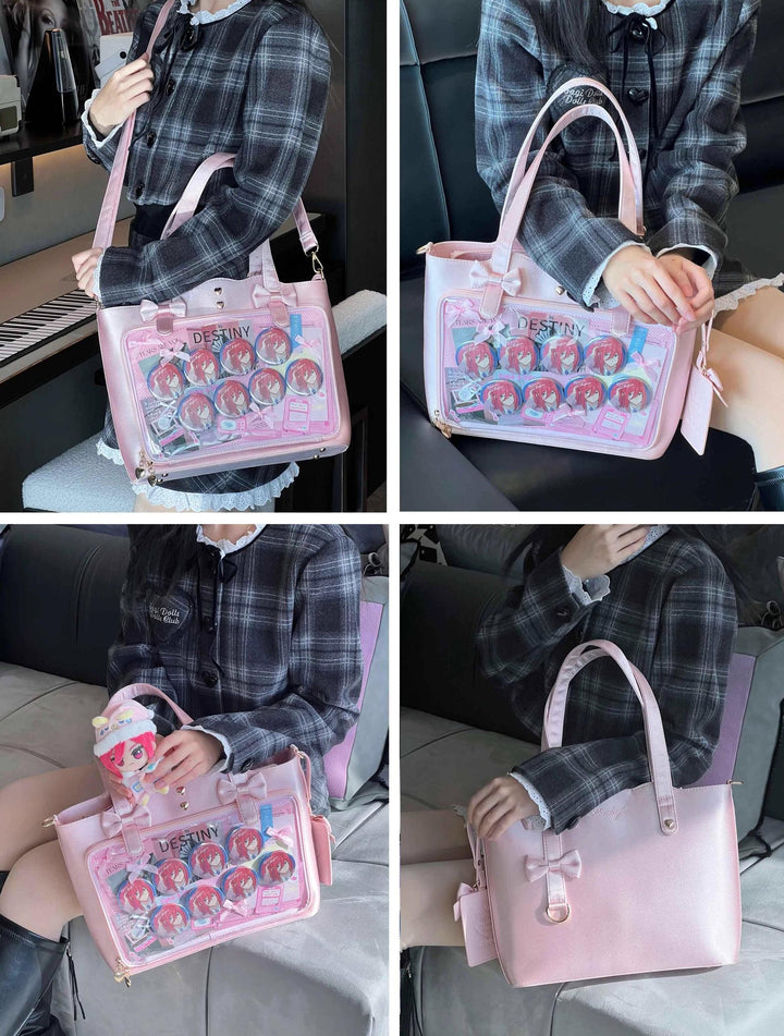 Kawaii Itabag Large Capacity Handbag With Bow Details 38032:582290