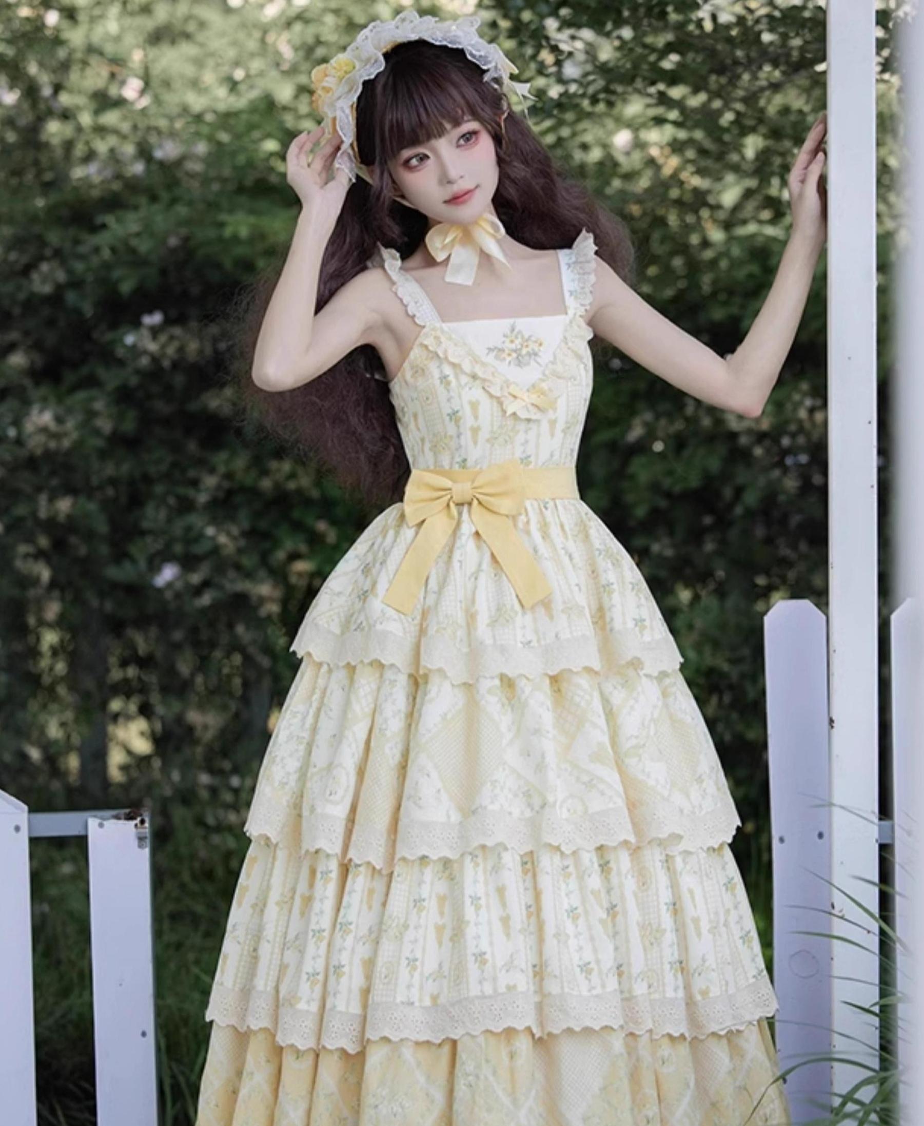 Lolita Dress Cottagecore Dress Embroidery Floral JSK 37114:550774