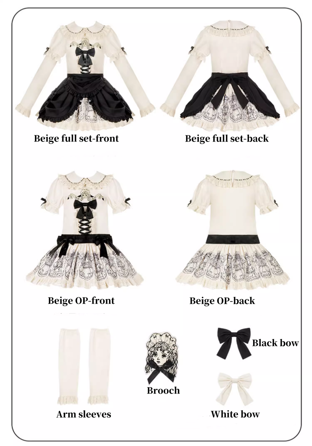 Vintage Lolita OP Dress With Embroidery And Doll Print 39472:641700