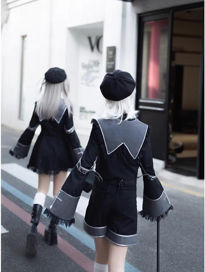 Ouji Lolita Outfit Set with Embroidery Jacket & Dress 43037:764891