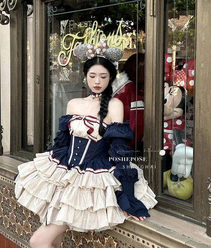 Lolita Dress Fishbone Dress Corset Dress Multicolor 36380:540564