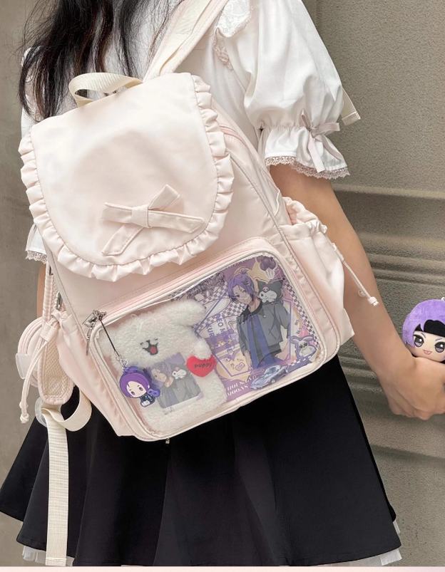 Kawaii Itabag Dual-Shoulder Backpack Bunny Ear Bag 40110:670658