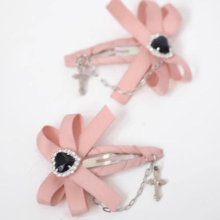 Jirai Kei Lolita JK Hair Clips Bow Bangs Hairpin Accessories 22518:332204 22518:332204