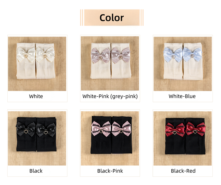 Jirai Kei Socks Cute Cashmere Thighhighs With Lace Bow 41744:716876