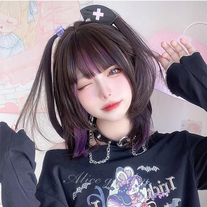 Kawaii Fashion Purple Lolita Wig With Straight Bang 22064:322490