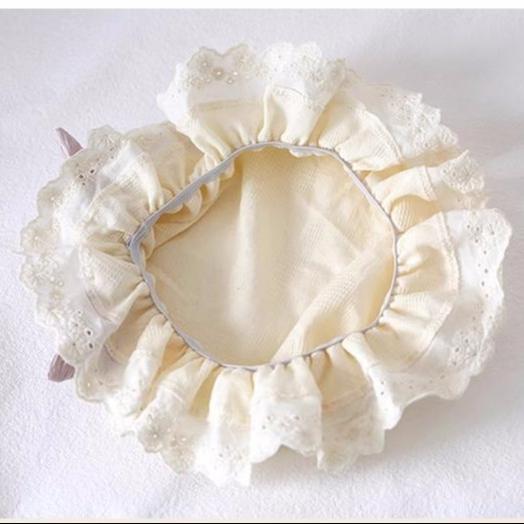 Lolita Bonnet Lace Edge Lvory Hat Lovely Bow Nightcap 28926:365066 28926:365066