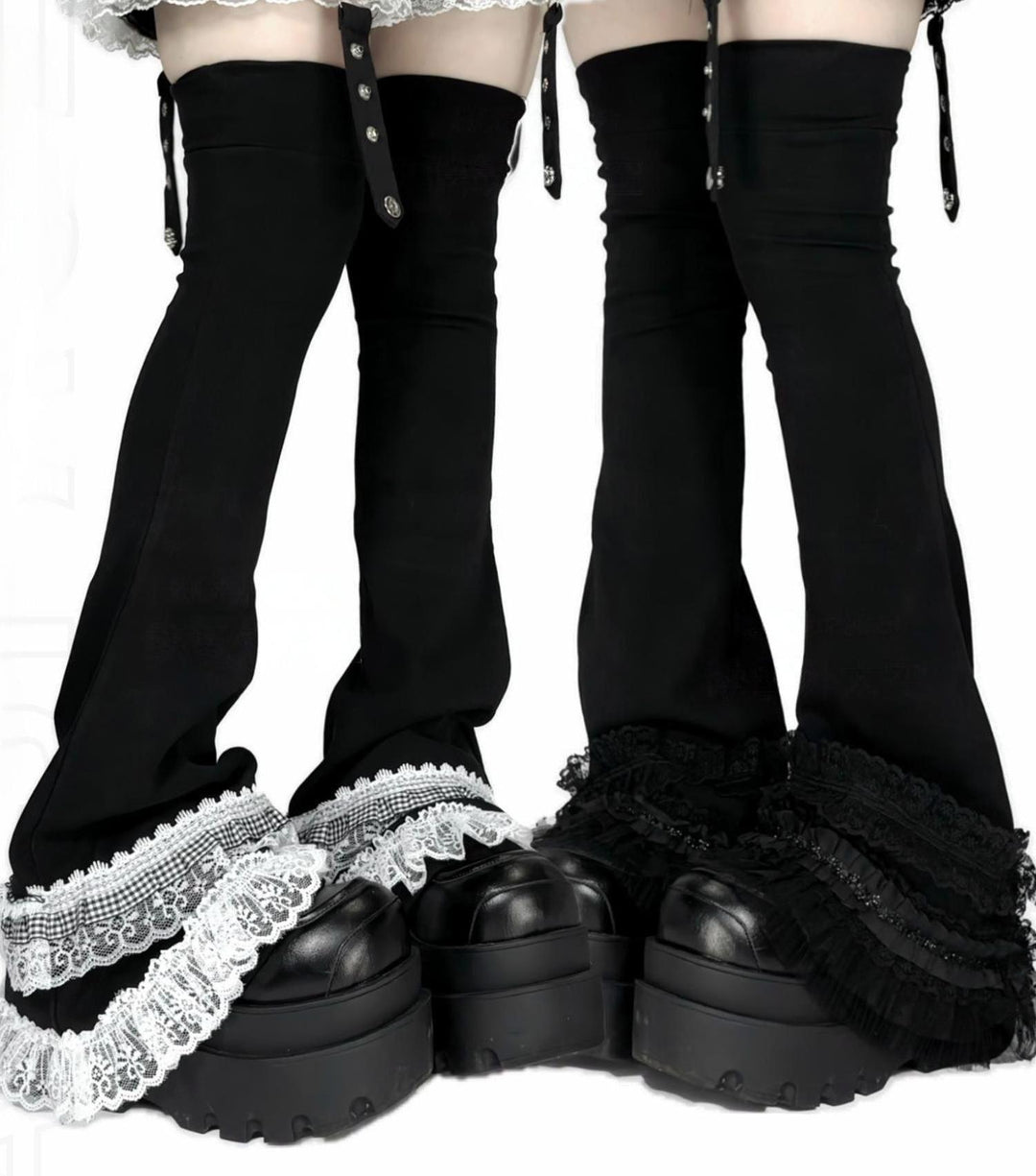 Subculture Leg Warmers Black Lace Over-The-Knee Leg Covers 41450:698354