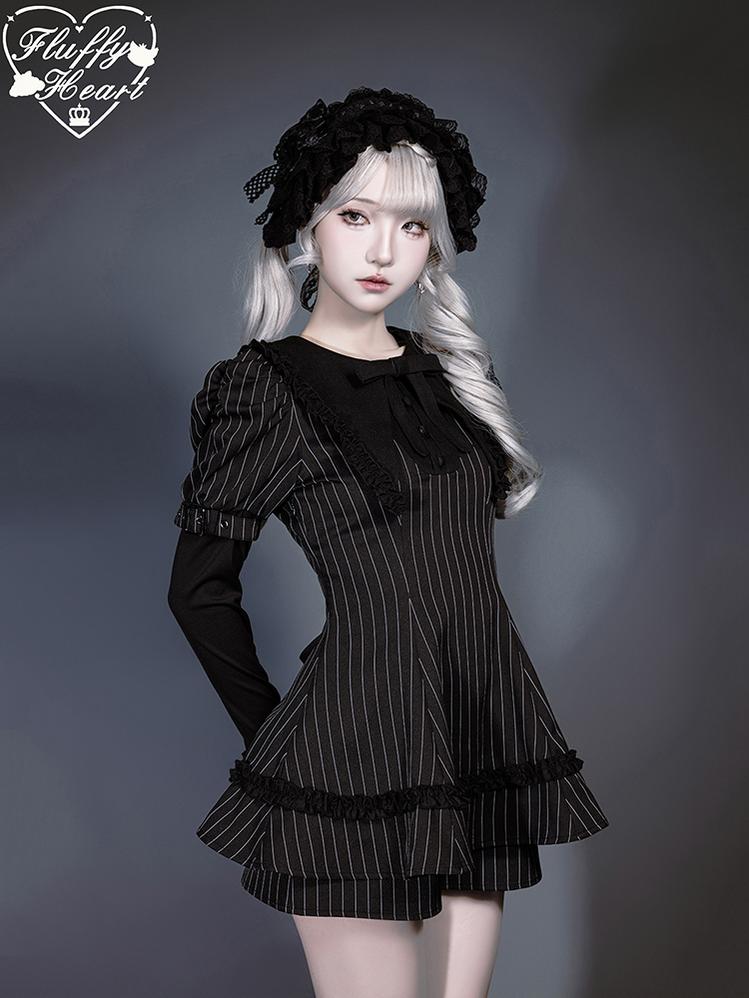 Jirai Kei Dress Set Puritan Collar Dress And Shorts Setup 40752:677300