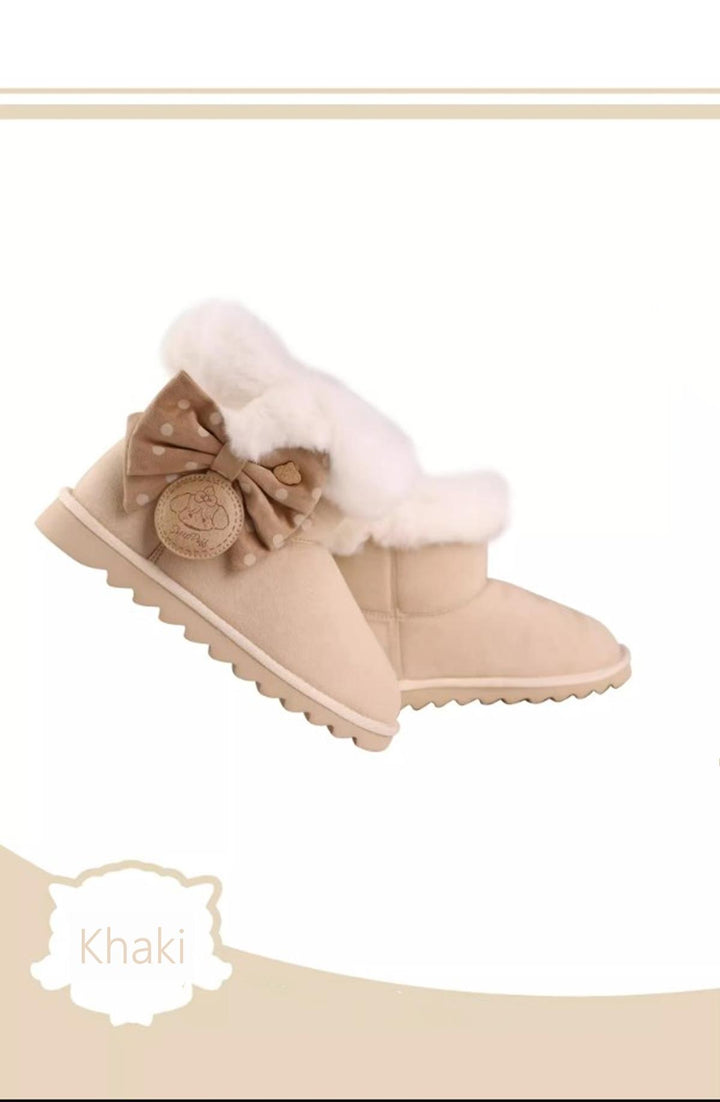 Kawaii Aesthetic Boots Winter Plush Warm Cotton Shoes Boots (34 35 36 37 38 39 40 41 / Khaki) 33772:449704 (34 35 36 37 38 39 40 41 / Khaki) 33772:449704