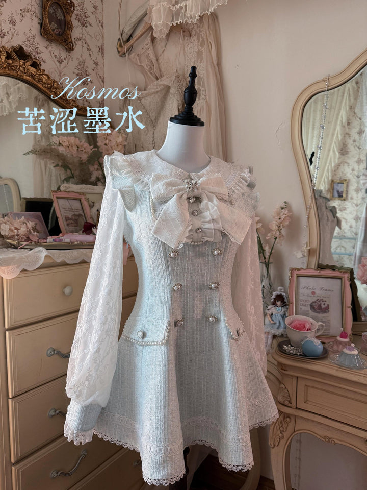 Peter-Pan Collar Ryousangata Dress Set, Lace Sleeves 44524:815238