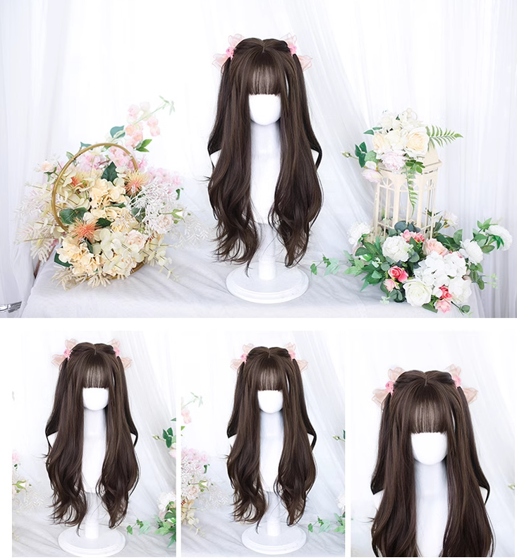 Lolita Wig Long Curly Hair And Straight Bang Multicolors 35930:507524 35930:507524