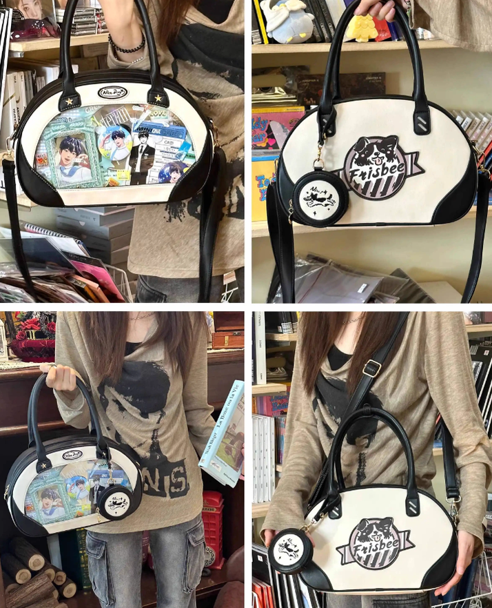 Adorable Itabag Dog Frisbee Crossbody Bag Embroidered Bag 38892:642442