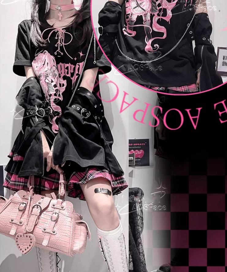 Y2K Fashion T-shirt Gyaru Print Top For Women 37556:567148