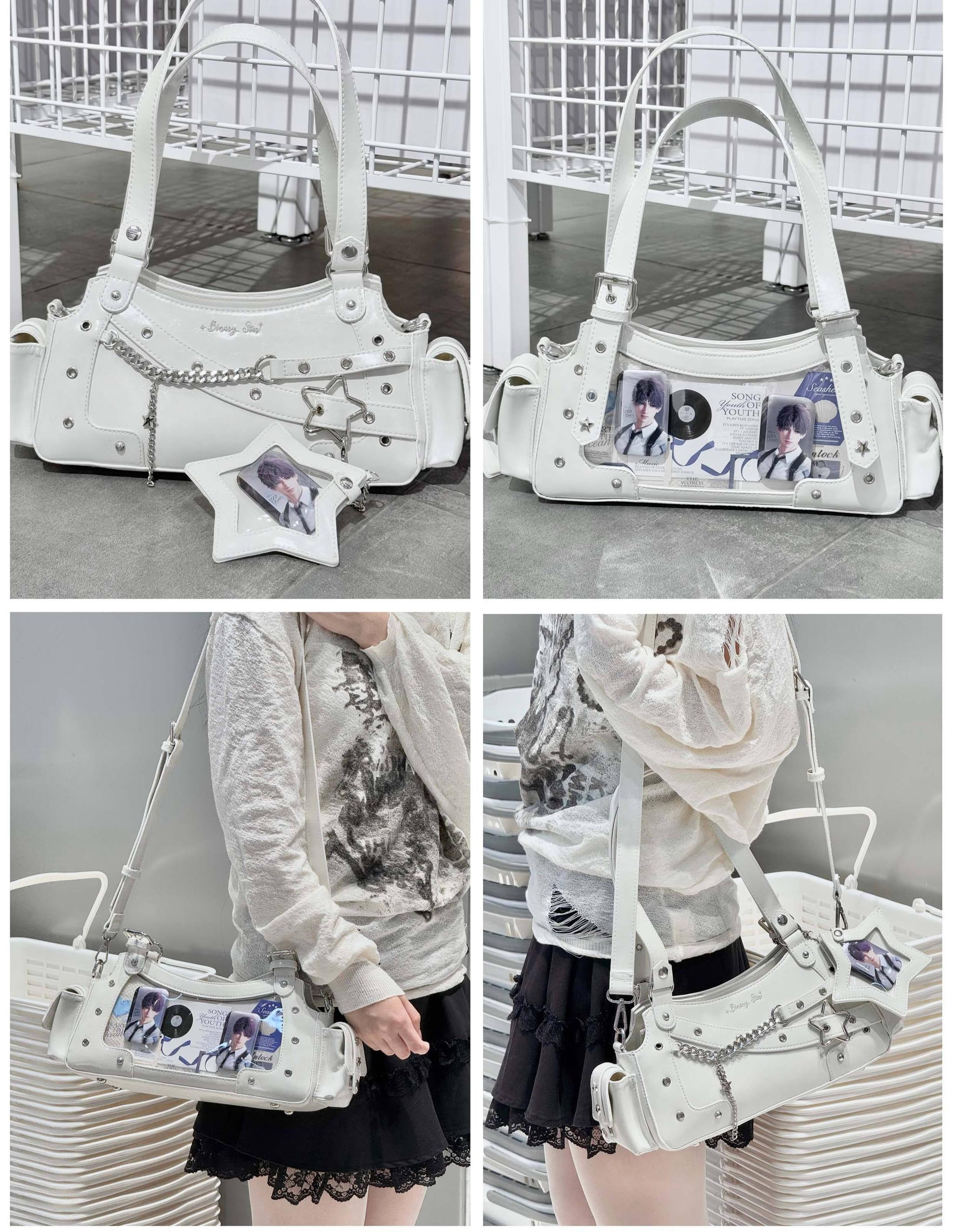 Punk Studded Ita Bag, Clear Window & Star Pouch – Honey Wardrobe