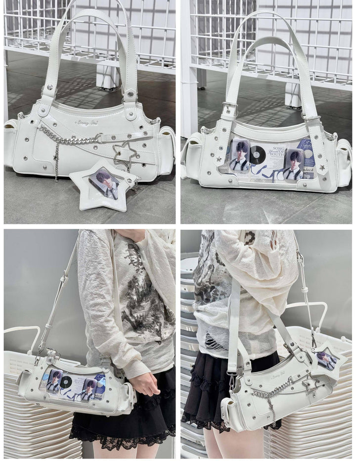Punk Studded Ita Bag, Clear Window & Star Pouch 45416:847495
