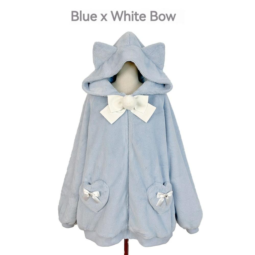 Jirai Kei Winter Coat Cat Ear Plush Jacket Multicolor 33954:440292