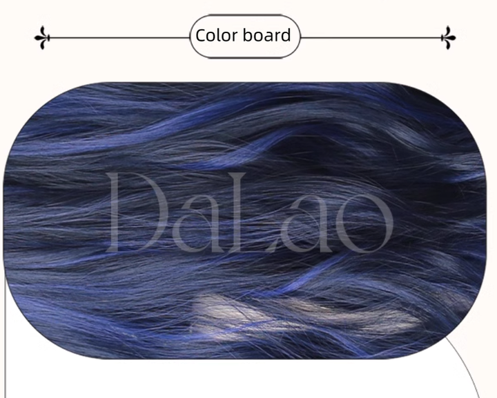 Lolita Wig Blue Black Wig With Big Waves Long Wig 35620:496340 35620:496340