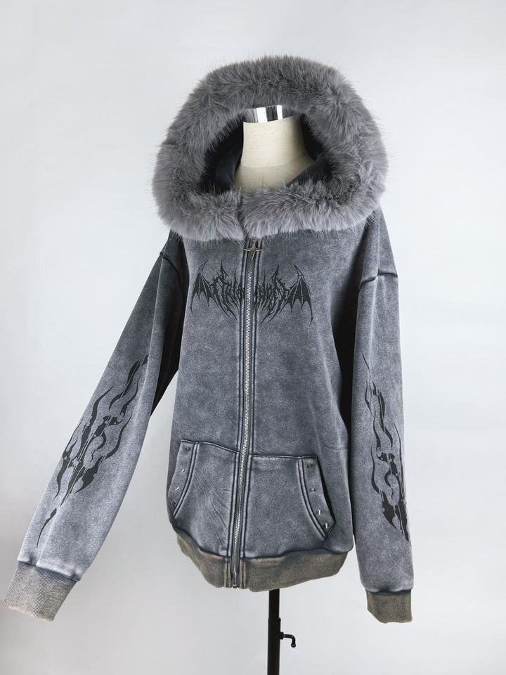 Gothic Winter Hooded Jacket, Fleece Lining 44148:798106