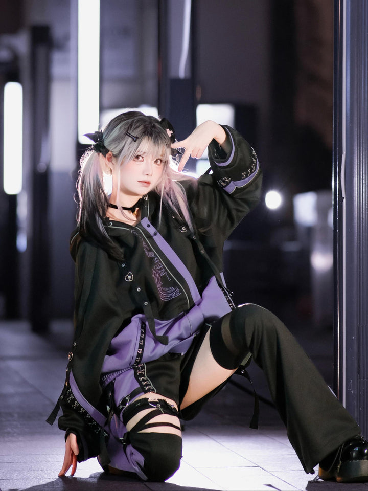 Tenshi Kaiwai Techwear Jacket and Shorts Set 44426:810749