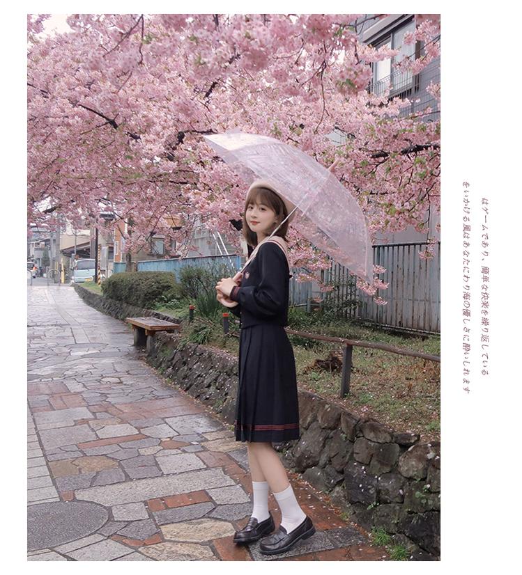 Navy and Pink JK Uniform Top + Pleated Skirt 43790:785166