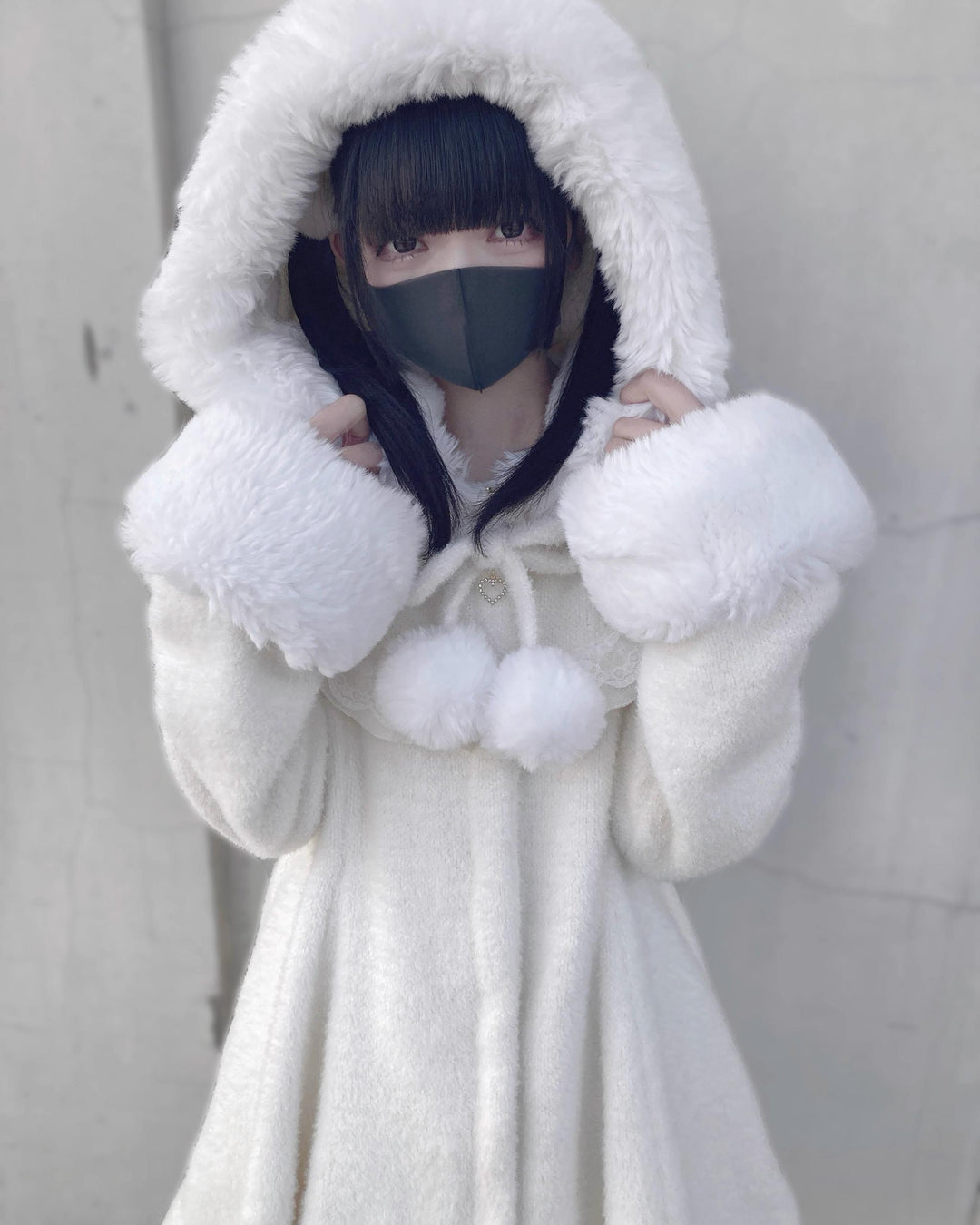 Jirai Kei Winter Coat Ryousangata Hooded Coat Fleeced Jacket 39514:622200