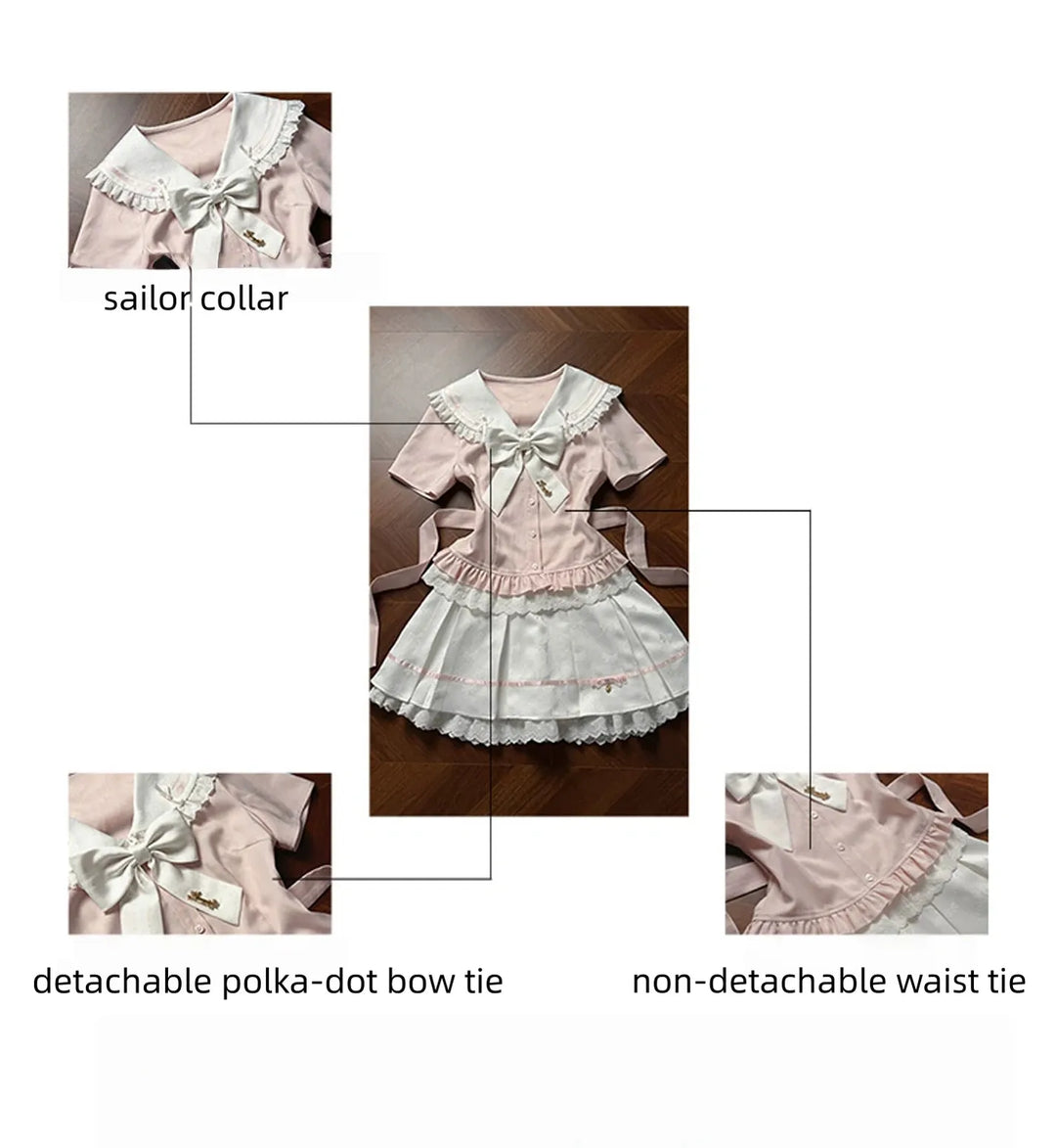 Ryousangata Sailor Collar Blouse, Pleated Skirt 45342:848359