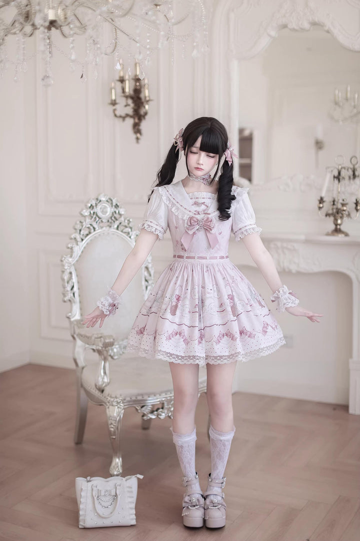 Ryousangata Dress Set, Bunny and Strawberry Dessert Prints (2XL 3XL L M S XL) 44783:836680