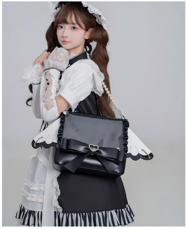 Lolita Ita Bag Black Kawaii Cat Ear Three Ways Bag 41150:696606