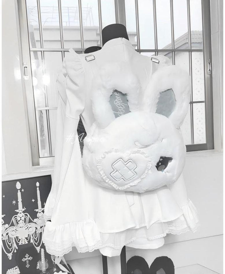 Kawaii Bag Black White Plush Crossbody Bag Rabbit Backpack 41448:698298